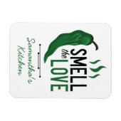 グリーンチリが愛の磁石の匂いを嗅ぐ マグネット (横)