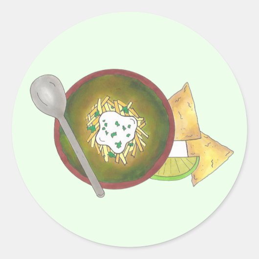 グリーンチリチリVerde Colorado Tex Mex ラウンドシール (正面)