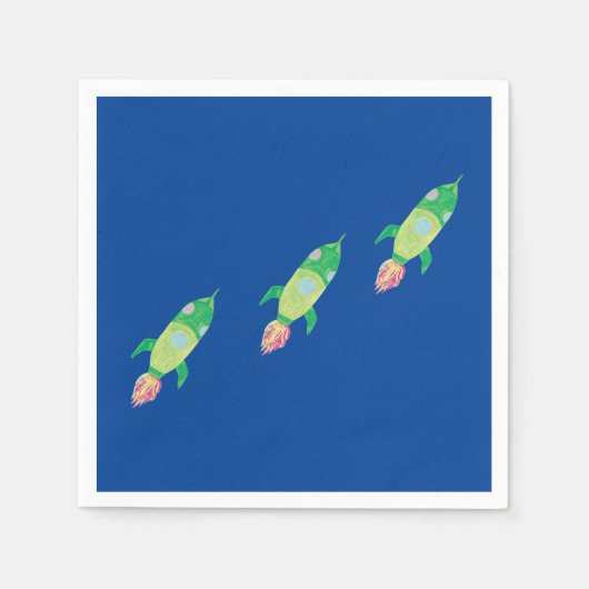 グリーンチルド宇宙ロケット スタンダードカクテルナプキン (正面)