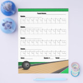 グリーンチーム ボウリングスコアシート チラシ (シングル)
