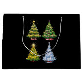 グリーンツリーのクリスマスホリデーウィンター ラージペーパーバッグ (正面)