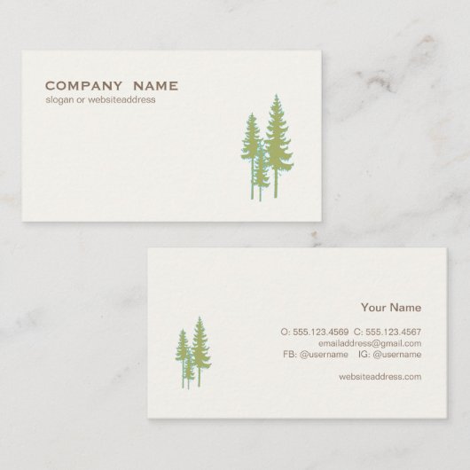 グリーンツリーエバーグリーン自然と造園 名刺 (正面/裏面)