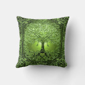 グリーンツリーオブライフ古代素朴 クッション (裏面)