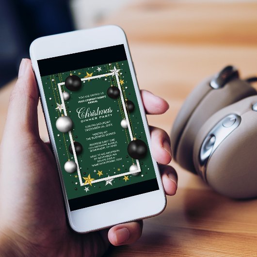 グリーンツリーオーナメント企業のクリスマスディナー 招待状