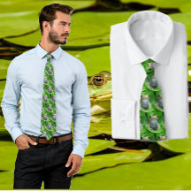 グリーンツリーカエルのネクタイ