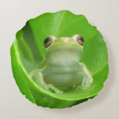 グリーンツリーカエル装飾用クッション ラウンドクッション (裏面)