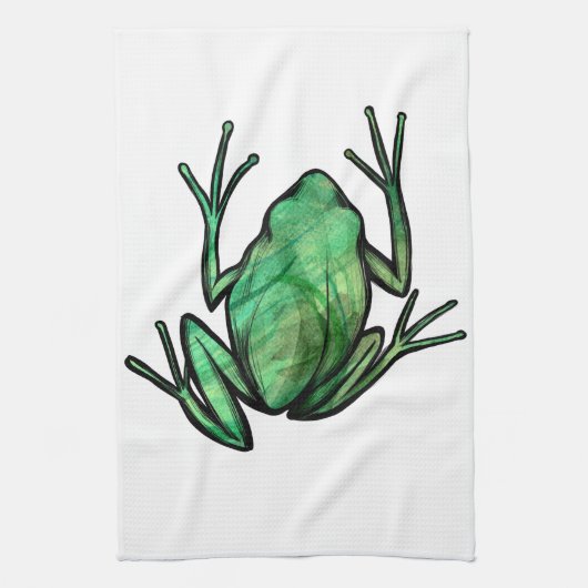 グリーンツリーカエル キッチンタオル (縦)
