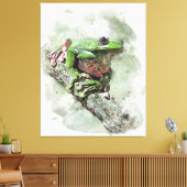 グリーンツリーカエル キャンバスプリント (インサイチュ (リビング))
