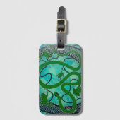 グリーンツリーカエル/スネークのオリジナルラゲッジタグ ラゲッジタグ (正面縦)