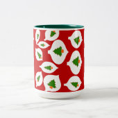 グリーンツリークリスマスオーナメントレッドマグカップ ツートーンマグカップ (中央)