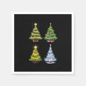 グリーンツリークリスマスホリデーウィンター スタンダードカクテルナプキン (正面)
