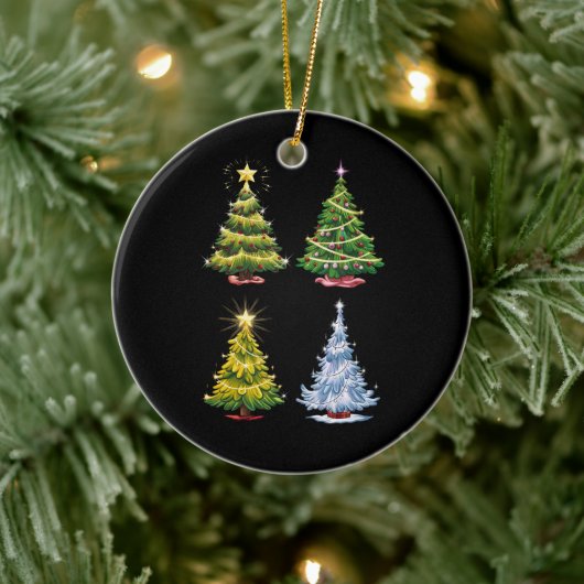 グリーンツリークリスマスホリデーウィンター セラミックオーナメント (ツリー)