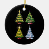 グリーンツリークリスマスホリデーウィンター セラミックオーナメント (正面)
