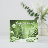 グリーンツリークリスマスボールホリデーポストカード ポストカード (スタンド正面)