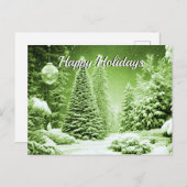 グリーンツリークリスマスボールホリデーポストカード ポストカード (正面/裏面)