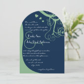 グリーンツリースワーズオンラピスブルー結婚式招待状 招待状 (スタンド正面)