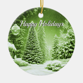 グリーンツリーズクリスマスボールホリデイオーナメント セラミックオーナメント