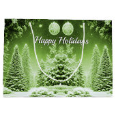 グリーンツリーズクリスマスボールホリデイ抱き枕 ラージペーパーバッグ (裏面)