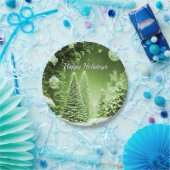 グリーンツリーズクリスマスボールホリデー紙プレート ペーパープレート (パーティー)