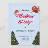 グリーンツリーティポグラフィー メリークリスマスパーティ シーズンカード (正面/裏面)