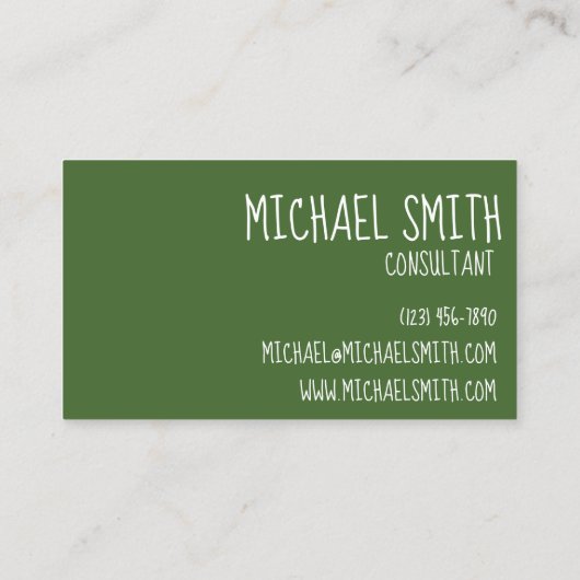 グリーンツリートランクウッズアイビーパーク自然写真 名刺 (裏面)