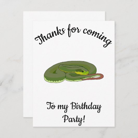 グリーンツリービパーのお誕生日おめでとう サンキューカード (正面/裏面)