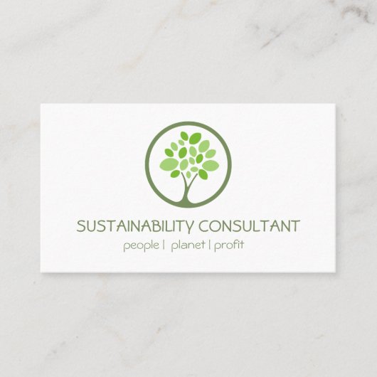 グリーンツリーモダンロゴ持続可能性コンサルタント 名刺 (正面)