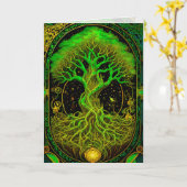 グリーンツリー オブ ライフ オーナメント グラフィック アーツ カード (黄色い花)