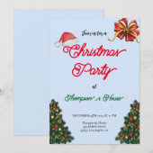 グリーンツリー タイポグラフィー メリークリスマスパーティ シーズンカード (正面/裏面)