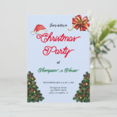 グリーンツリー タイポグラフィー メリークリスマスパーティ シーズンカード (スタンド正面)