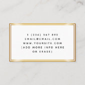 グリーンツ離れリーズゴールデンフレームハーバリストエレガント 名刺 (裏面)