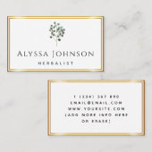 グリーンツ離れリーズゴールデンフレームハーバリストエレガント 名刺 (正面/裏面)
