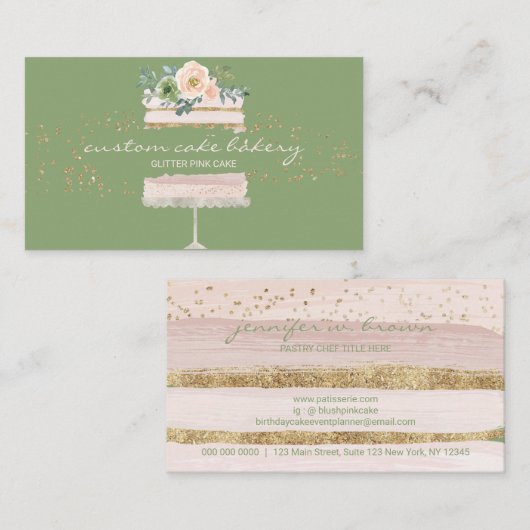 グリーンティアド・ケーキベーカリーパティスリー 名刺 (正面/裏面)