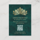 グリーンティアラクラウンQR RSVPキンセアニェラ エンクロージャーカード (正面)