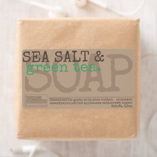 グリーンティーソープホームメイドトレンディー素朴ヴィンテージ ラベル (インサイチュ)