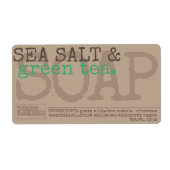 グリーンティーソープホームメイドトレンディー素朴ヴィンテージ ラベル (正面)