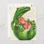 グリーンティーポットバラシャムロックセントパトリックの日 ポストカード (正面/裏面)