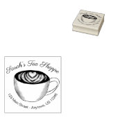 グリーンティーマッチャラテハートパーソナライズされたコーヒー ラバースタンプ (押印)