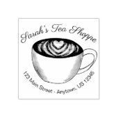 グリーンティーマッチャラテハートパーソナライズされたコーヒー ラバースタンプ (インプリント)