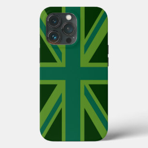 グリーンティールユニオンチャンネル イギリス国旗背景 iPhone 13 PROケース