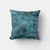 グリーンティール(緑がかった色)アクアブルーアース海大理石抽象芸術 クッション (正面)