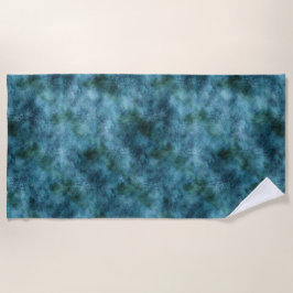 グリーンティール（緑がかった色）アクアブルーアース海大理石抽象芸術 ビーチタオル