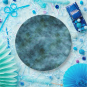 グリーンティール（緑がかった色）アクアブルーアース海大理石抽象芸術 ペーパープレート (パーティー)