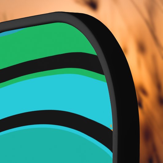 グリーンティール(緑がかった色)アクアブルーレトロスワールイニシャル ピックルボールラケット