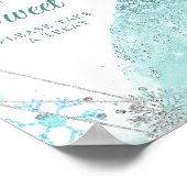 グリーンティール(緑がかった色)クリスマススノーフレーク15thは甘い ポスター (角)