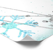 グリーンティール(緑がかった色)シルバーウィンターミスカンスウェルカムサイン ポスター (角)