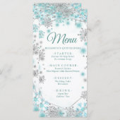 グリーンティール(緑がかった色)シルバークリスマススノーフレークキンセアニラ メニュー (正面/裏面)