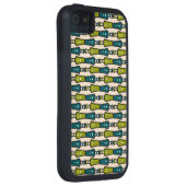 グリーンティール（緑がかった色）ブラッククリームトライバルiPhone 5/5sケース Case-Mate iPhoneケース (裏面/右)