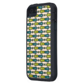 グリーンティール（緑がかった色）ブラッククリームトライバルiPhone 5/5sケース Case-Mate iPhoneケース (裏面左)