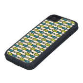 グリーンティール（緑がかった色）ブラッククリームトライバルiPhone 5/5sケース Case-Mate iPhoneケース (下部)